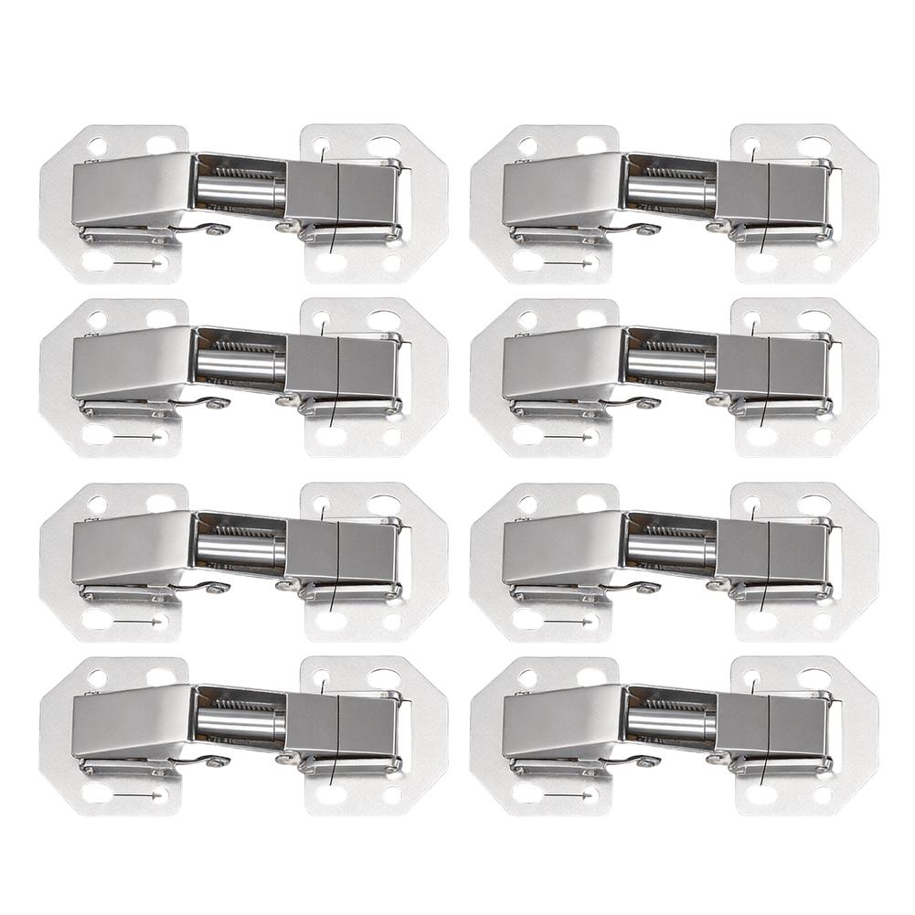 2/4/8/10pcs Cabinet Hinges 90 Degrees Without Drilling Cabinet Door Hinges With Screws For Bathroom Wardrobes