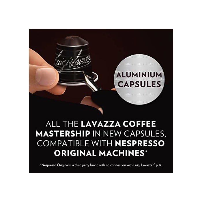 Capsules de café en aluminium - Lavazza - Compatibles Nespresso - Intensité niveau 11 - Torréfaction moyenne