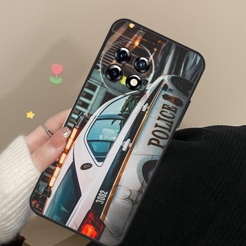Police Car Case For OnePlus 13 15 13R 13T 12 12R 11 10 Pro 10T 8T Nord 5 CE 2 3 4 Lite N20 N30 Cover