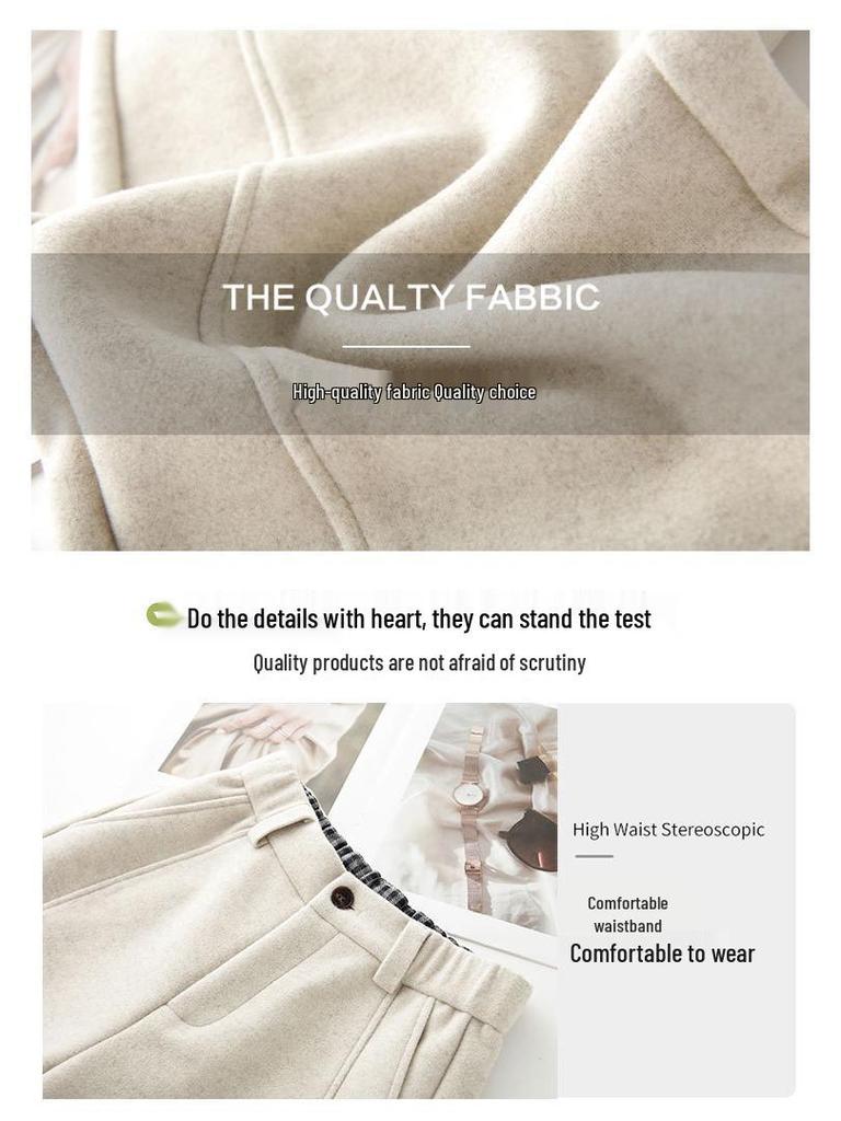 Autumn/Winter 2025 Women's Wide-Leg High-Waist Slimming Plus-Thick Long Casual Pants