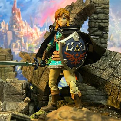 The Legend of Zelda Figma Anime Handmade Link Tailored Tears of the Kingdom Cloak Built In Iron Wire Is Suitable for 1/12 Toys