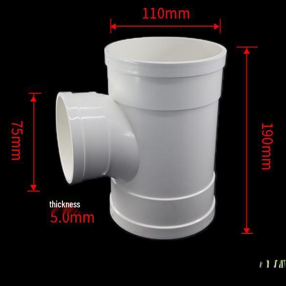 PVC Redukční T-kus s inspekčním otvorem a hrdlem/trnem