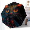 1pc Cat Abstract Automatic Open/Close Umbrella with Folding Feature Compact Travel Umbrella, Lightweight Design, for Commuting011