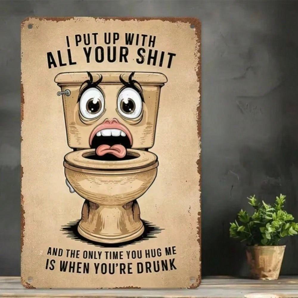 Vintage Metal Tin Sign Rust Proof Wall Decor for Bathroom