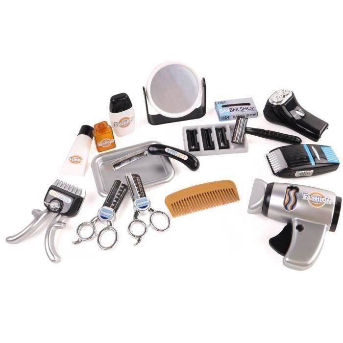 Set Coiffeur - Jeu D'imitation Barbier - CLEMENT CLEMENTINE - Tondeuse, Sèche-cheveux, Rasoirs - Dès 3 Ans