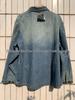 Early Spring Diagonal Buckle Lapel Denim Top