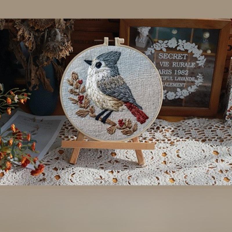 1ks Vzor ptáka Výšivka DIY Látková řemeslná sada