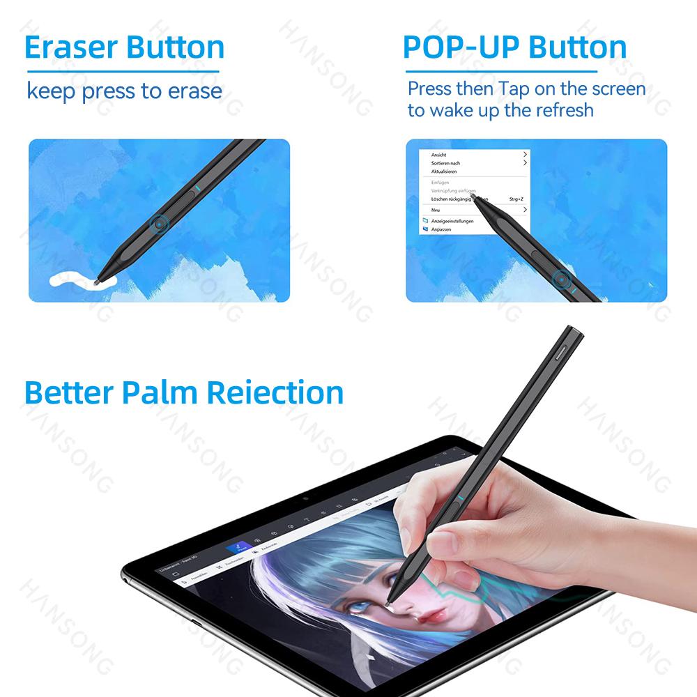 Pro Microsoft Surface Pen pro Surface Pro X 9 8 7 6 5 4 3 Book 2 3 Laptop 2 3 Go 2 pro protokol MPP2.0 Stylus Pen s odmítáním dlaně