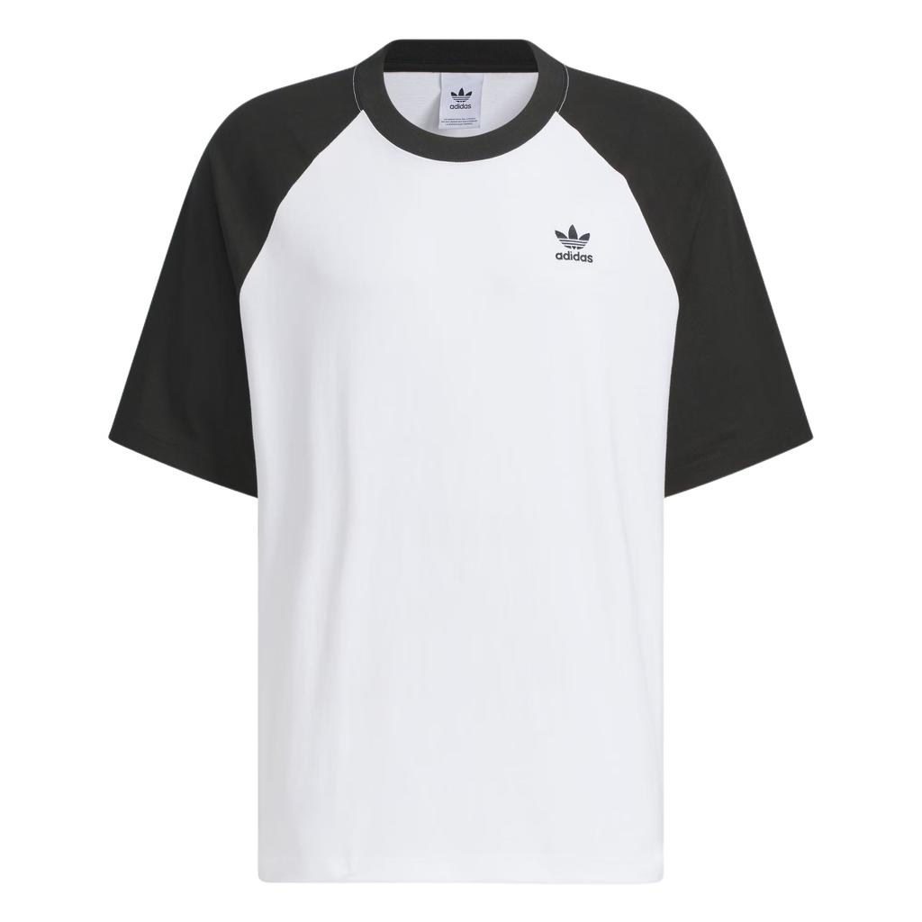 Adidas Originals Adicolor Raglan T-Shirt Loose Fit Round Neck Casual Sports Short Sleeve Men Tops Black White JM7263