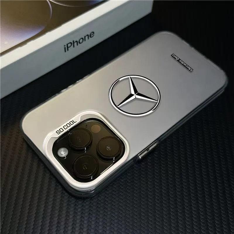 Samolepka na auto 2026 Horké Pro Benz Matný Průhledný Akryl Logo Mercedes Benz Pouzdro na Telefon pro iPhone 16 Pro 11 12 Mini 13 14 Pro 15