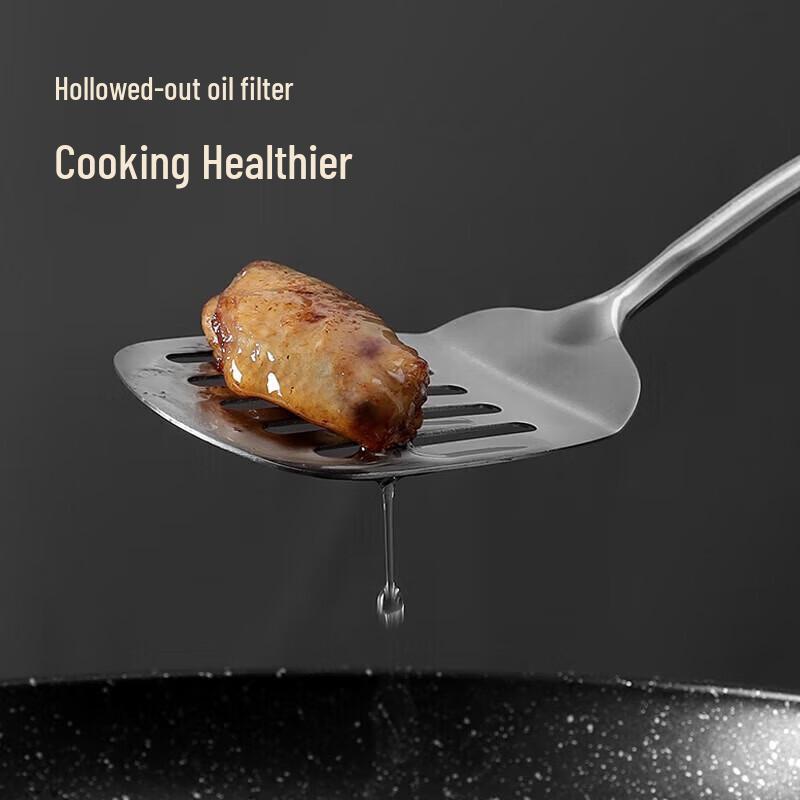 MAXCOOK 304 Stainless Steel Frying Spatula with Rosewood Handle