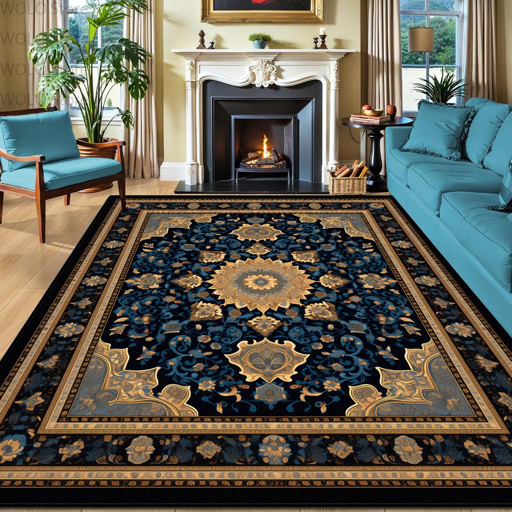 Persian Luxury Living Room Carpet Ethnic Decoration Home Antiskid Large Size Rug Bedroom Dining Room Tables Chair Foot Mat Tapis
