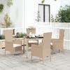 Vidaxl 5-Cz. Gartenmöbel-Set mit Kissen, Beige, Polyrattan