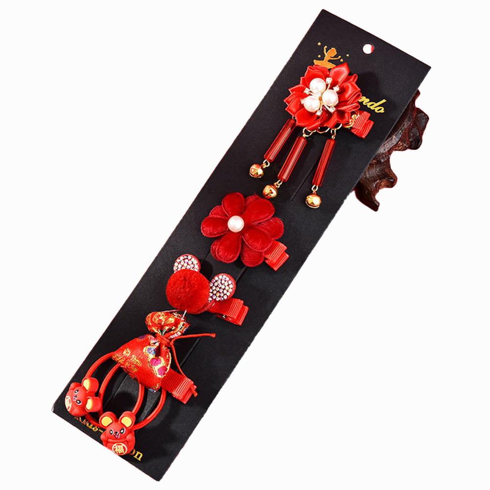 1 Set Of Hair Ornaments Multi-piece Alloy Chinese Style Girl New Year Hair Accessory