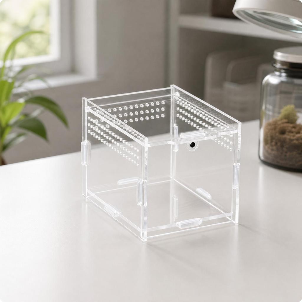 Transparent Acrylic Display Box with Assembled Panels Clear Reptile