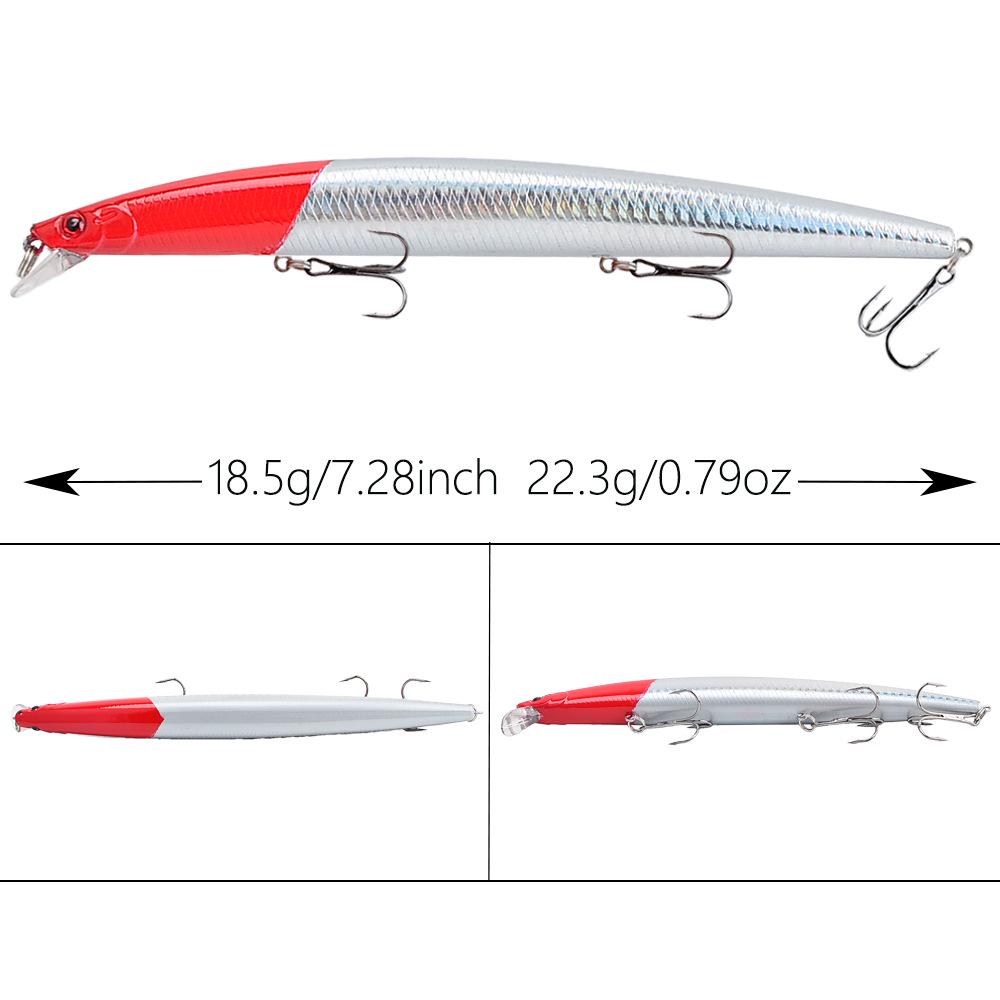 18.5cm Silver/Black Carp, Bass & Mandarin Fish Floating Minnow Popper Lure - 22.3g