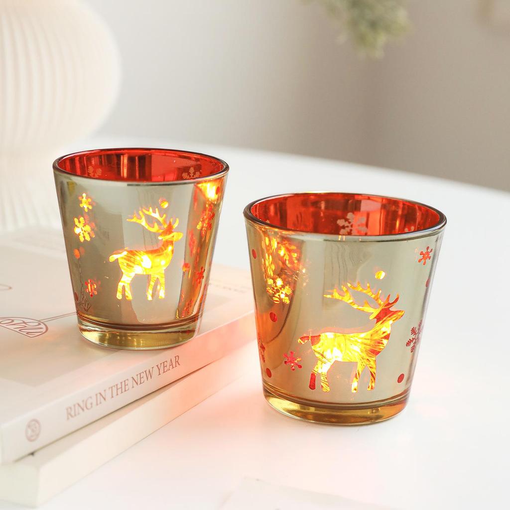 Nordic Glass Candle Holder – Christmas Aromatherapy Wax Cup, Creative Romantic Home Decor Ornament
