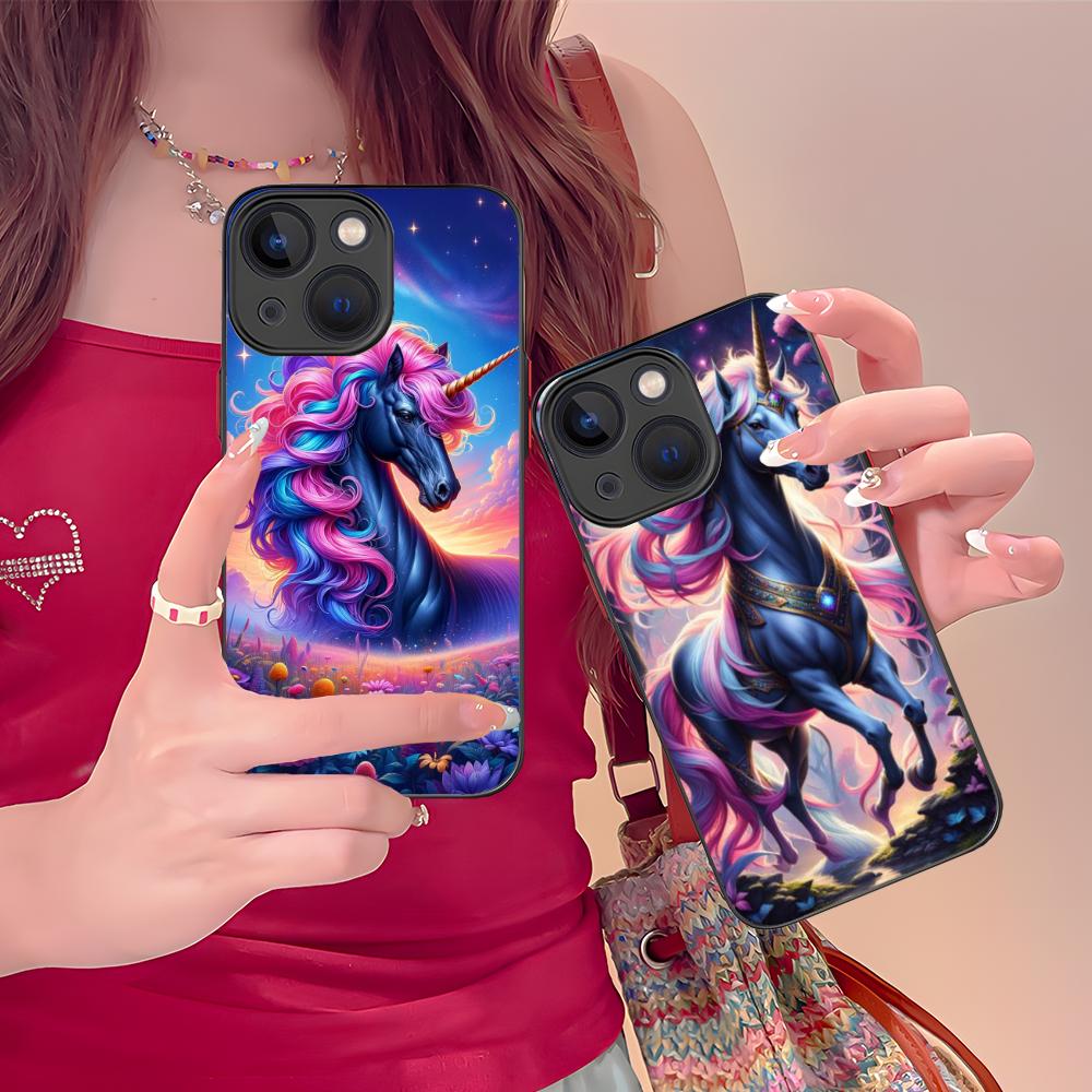 Fantasy Unicorn Mobile Phone Case for iPhone 17 16 15 14 13 12 11 X XR XS 8 7 Air Pro Max Plus Mini Colorful Silicone Cover
