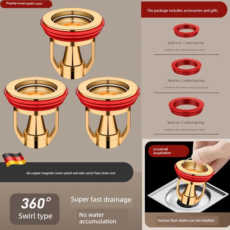 Floor Drain Deodorizer, Bathroom Sewer Sealing Cover, Toilet Anti-Odor Universal Inner Core, Anti-Insect and Anti-Odor Device