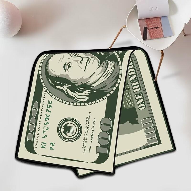 

VIKAMA Trendy Printed US Dollar Note Floor Mat - Unique Design, Personalized, Anti-Slip, Home Decorative Carpet 40x60cm