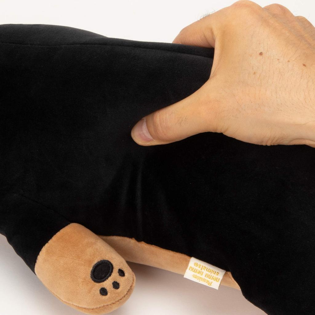 LIV HEART Premium Sleepy Animals Body Kotetsu the Black Shiba Large Size 73cm In Fluffy and Squishy Plush Gift Item Pillow, Inu, (Approx. Length),