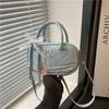Simple Solid Color Silver Bow And Lace Decoration Women Casual Shoulder Bag For Daily Use