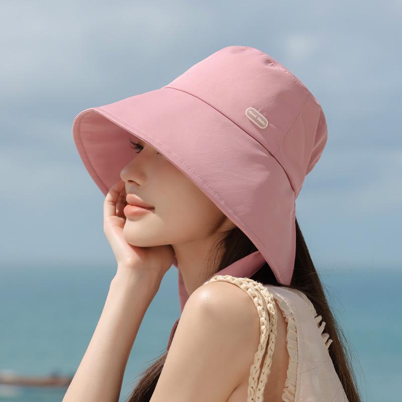 Summer casual versatile sun hat children outdoor cycling face cover sun hat surrounded by big eaves show face small bucket hat