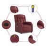 Massage Chair Burgundy Synthetic Leather