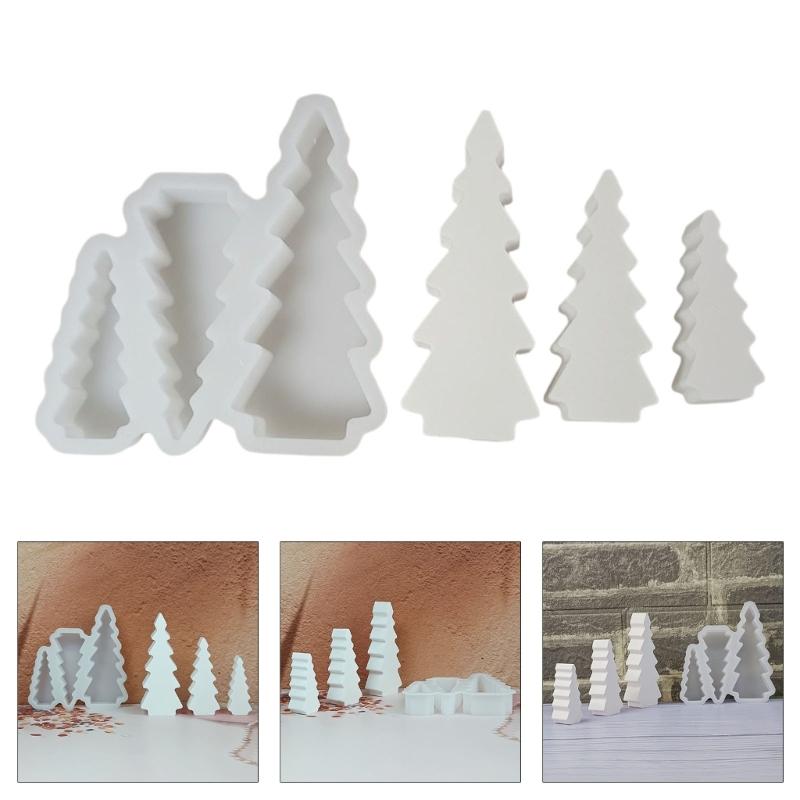 Moule à Bougie Sapin de Noël en Silicone Pour Bougie Faite Main Savon Projet Résine Époxy Cadeau de Noël Décoration de Maison
