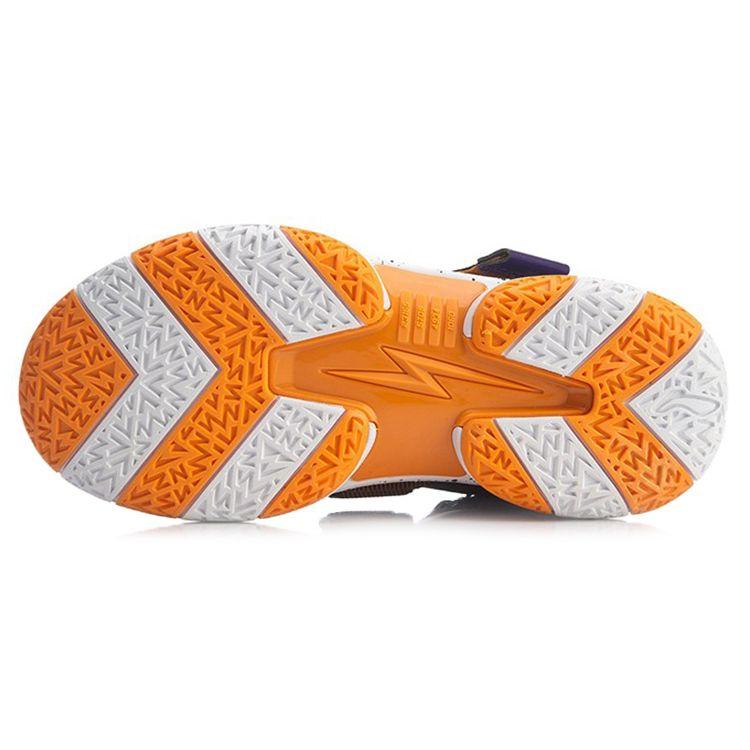 Li Ning All City Premium Wade Series Shock Absorption Mid-Top Basketball Shoes Kids Basketball Shoes Black Orange YKBQ038-5
