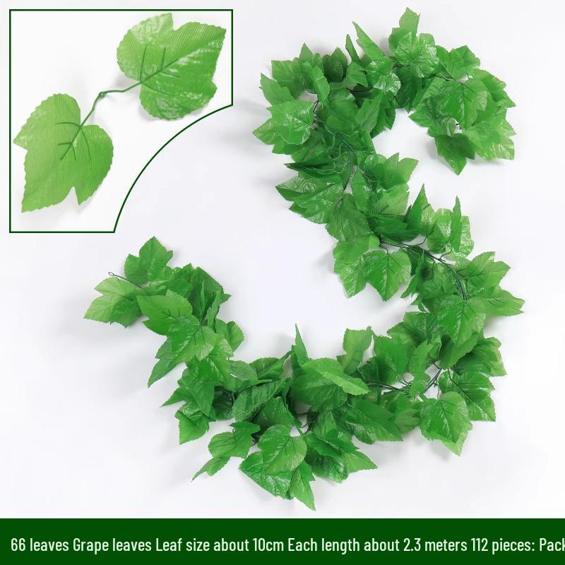 Artificial Rattan Ivy Hanging Decoration with Plastic Leaves & Flowers