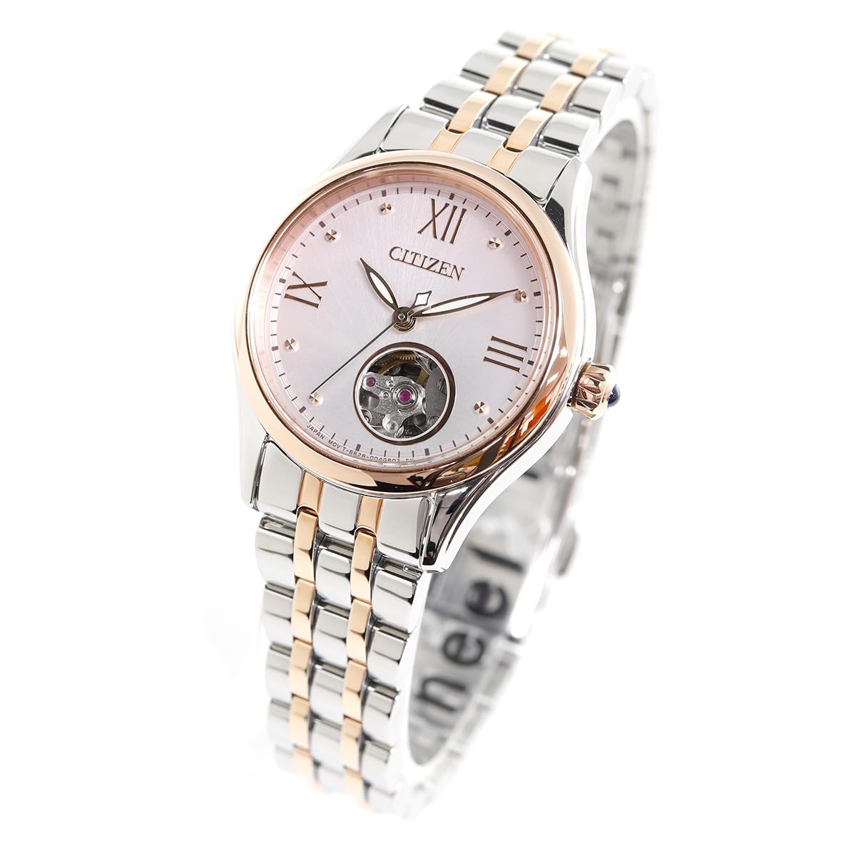 

Citizen Automatic Mechanical Watch with Open Silver PR1044-87X Women s Heart, Waterproof, Pink, розовый