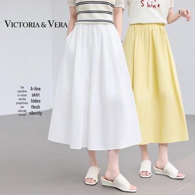 Women's A-Line Pleated Midi Skirt