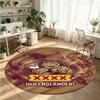 Queensland Maroons Printed Round Crystal Velvet Rug Soft Non Slip Floor Carpet For Bedroom Holiday Gift