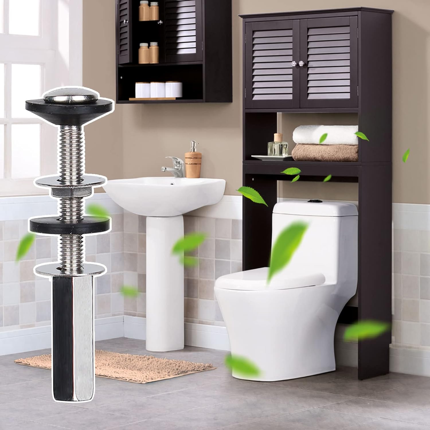 

Набор болтов для крепления бачка к унитазу, нержавеющая сталь M8, включает шайбы, нержавеющие гайки и болты для бачка унитаза, уплотнитель винта бачка унитаза для B