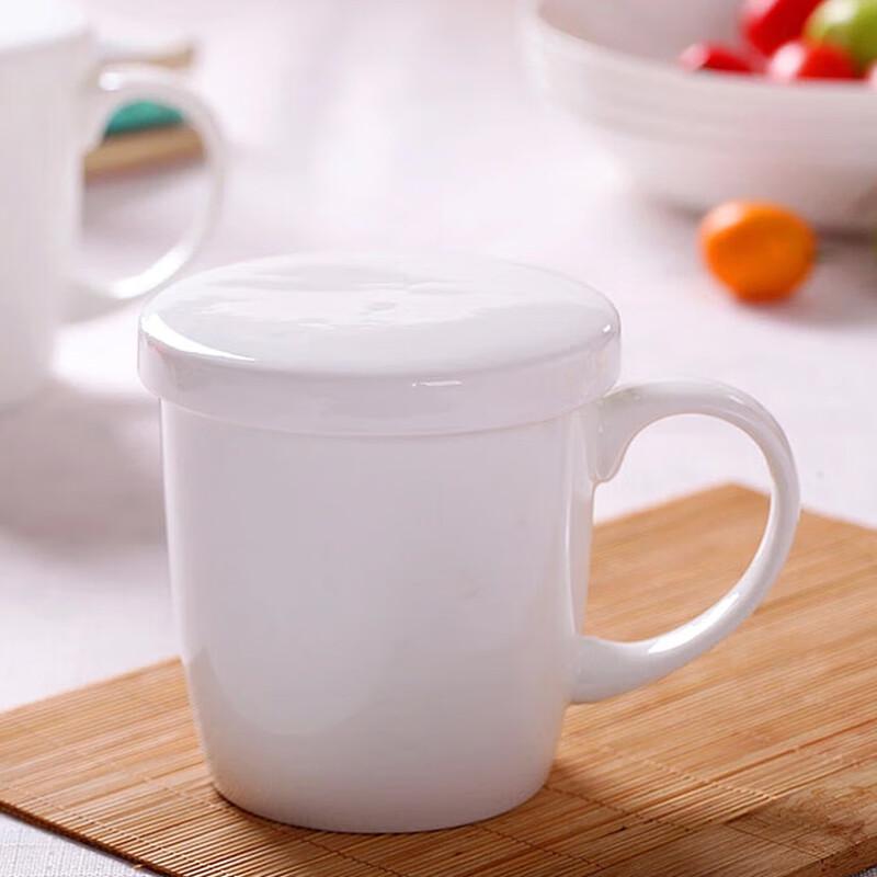 Jingdezhen Bone China Pure White Ceramic Mug, 400ML