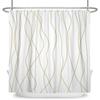 Minimalist Wavy Line Shower Curtain Gradient Design Waterproof Bath Curtain Bathroom Decor Multiple Options Polyester With Hooks