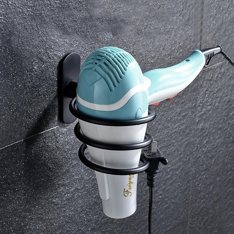 Hair Dryer Holder Wall Mounted Organizer Spiral Stand Holder Rack Aluminum Bathroom Shelf Storage Bathroom Accessory Wall Shelfs