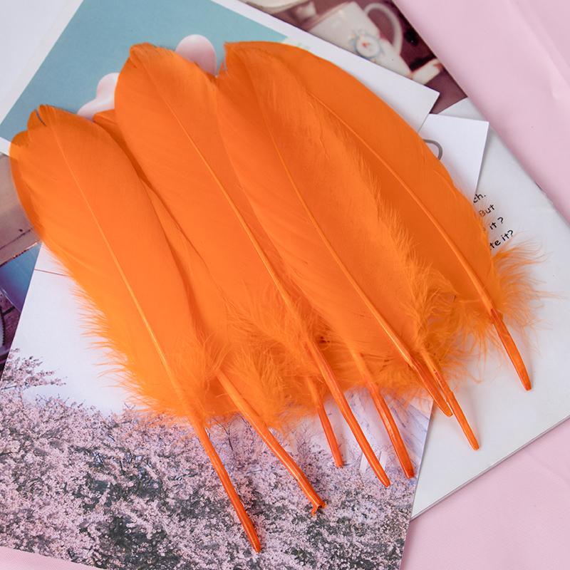 

15-20cm Natural Goose Feather Multicolor Plumas for Handicraft Dream Catcher Swan Feather for Home Party Jewelry Decoration 20pcs оранжевый