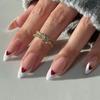 Noste Dlouhý Francouzský Ručně Dělaný Manikúrní Kousek Kamínkový Postupný Přechod Odnímatelná Nálepka na Nehty