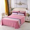 Simple Geometric Pattern Bed Sheet Set 100% Cotton Skin Friendly Flat Sheets with Pillowcase Thickened Queen Size Bedding Set