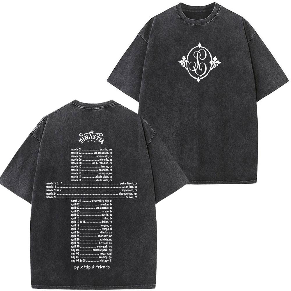 

Peso Pluma Dinastia Tour Print Tshirt Men Women Fashion Casual Tshirt Shortsleeved Cotton Hiphop Vintage Washed Tshirts S