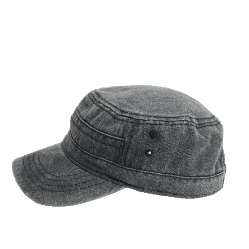 Berretto Militare Retrò Lavato a Tesa Piatta per Uomo e Donna, Design Semplice Usurato, Berretto da Baseball Casual con Visiera ad Becco d'Anatra per Protezione Solare