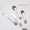 1/4Pcs Animal Cartoon Cute Fork Stainless Steel Children Spoon Fork Children Kids Cutlery Set Tableware Dinnerware Supplies Gift
