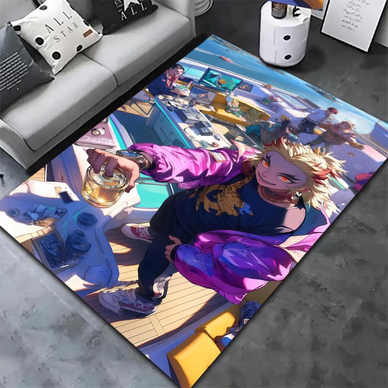 Demon Slayer Carpet Rug For Living Room Bedroom Home Sofa Decoration Kids Play Nonslip Floor Mat