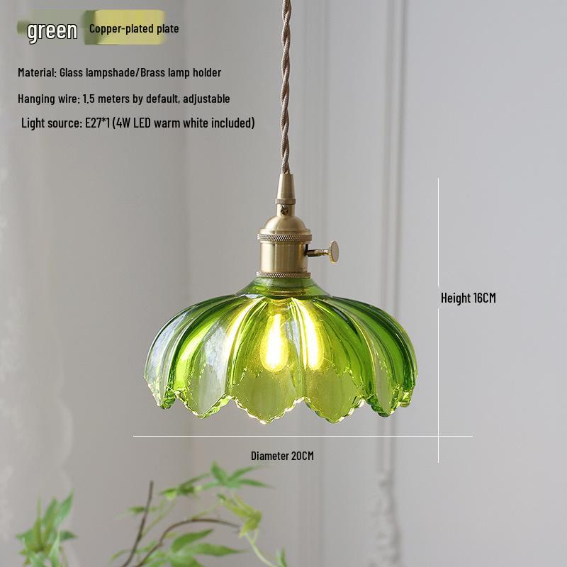 Nordic Retro Brass Glass Pendant Light - Ideal for Bar, Restaurant, Bedside, or Cafe.