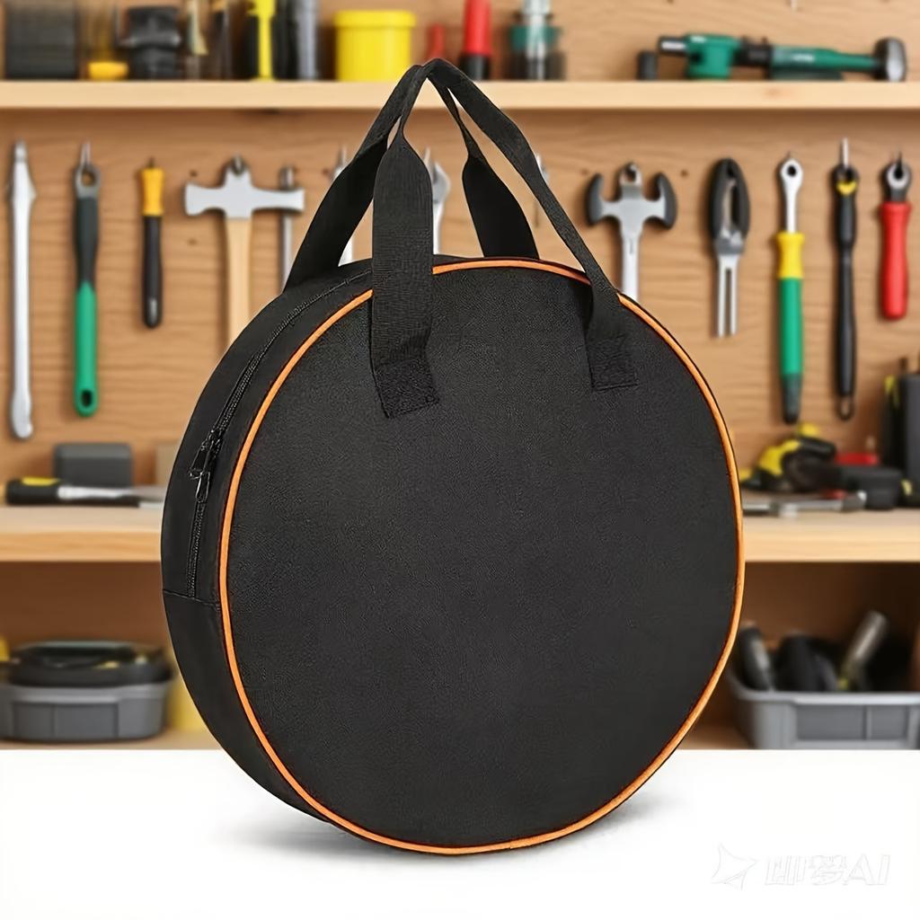 Heavy-duty Round Tool Bag with Zipper Closure – a Portable Storage Organizer Made from Durable Fabric, Suitable for RV,Gardening