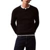 Minimalist Henley Neck Comfortable Versatile Casual Warm Waffle Henley Long Sleeve Sweater Men Sweater Black 40EM305-001