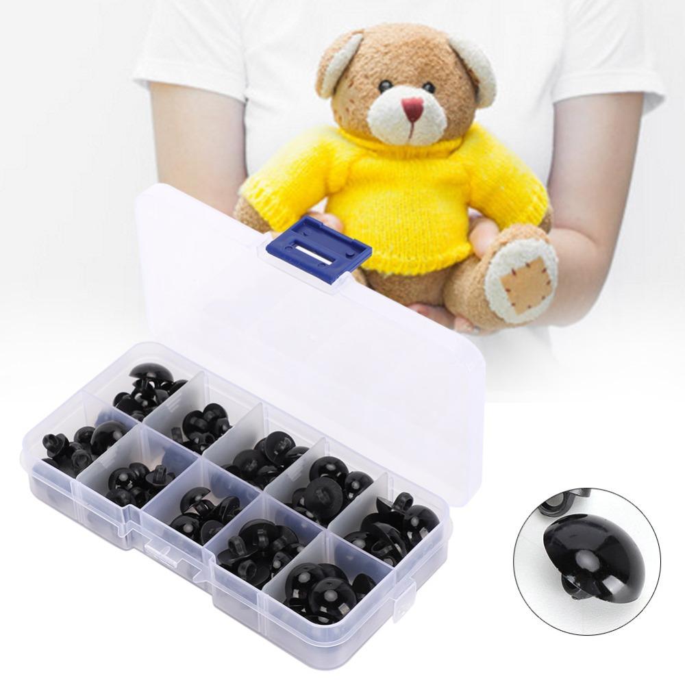 100pcs Plastic Plastic Crafts Black Toy Accessories Doll Accessories Doll Eyes  Sewing Accessories