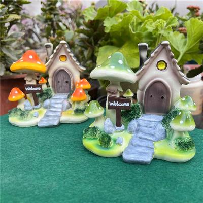 Garden Landscaping Ornaments Simulation Colorful Cartoon Mushroom House Creative Painted Lawn Garden Kindergarten Decoration Layout